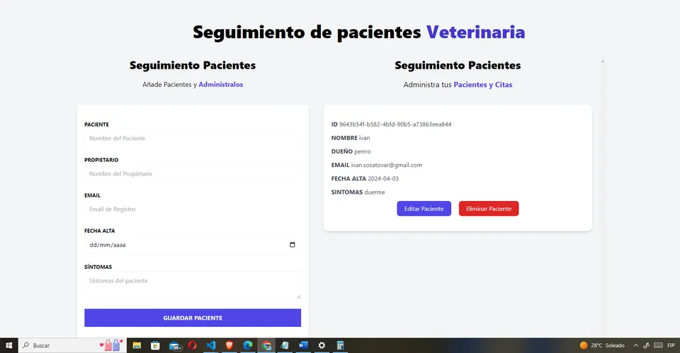 Control de Registro de Pacientes App: Creando Experiencias Web